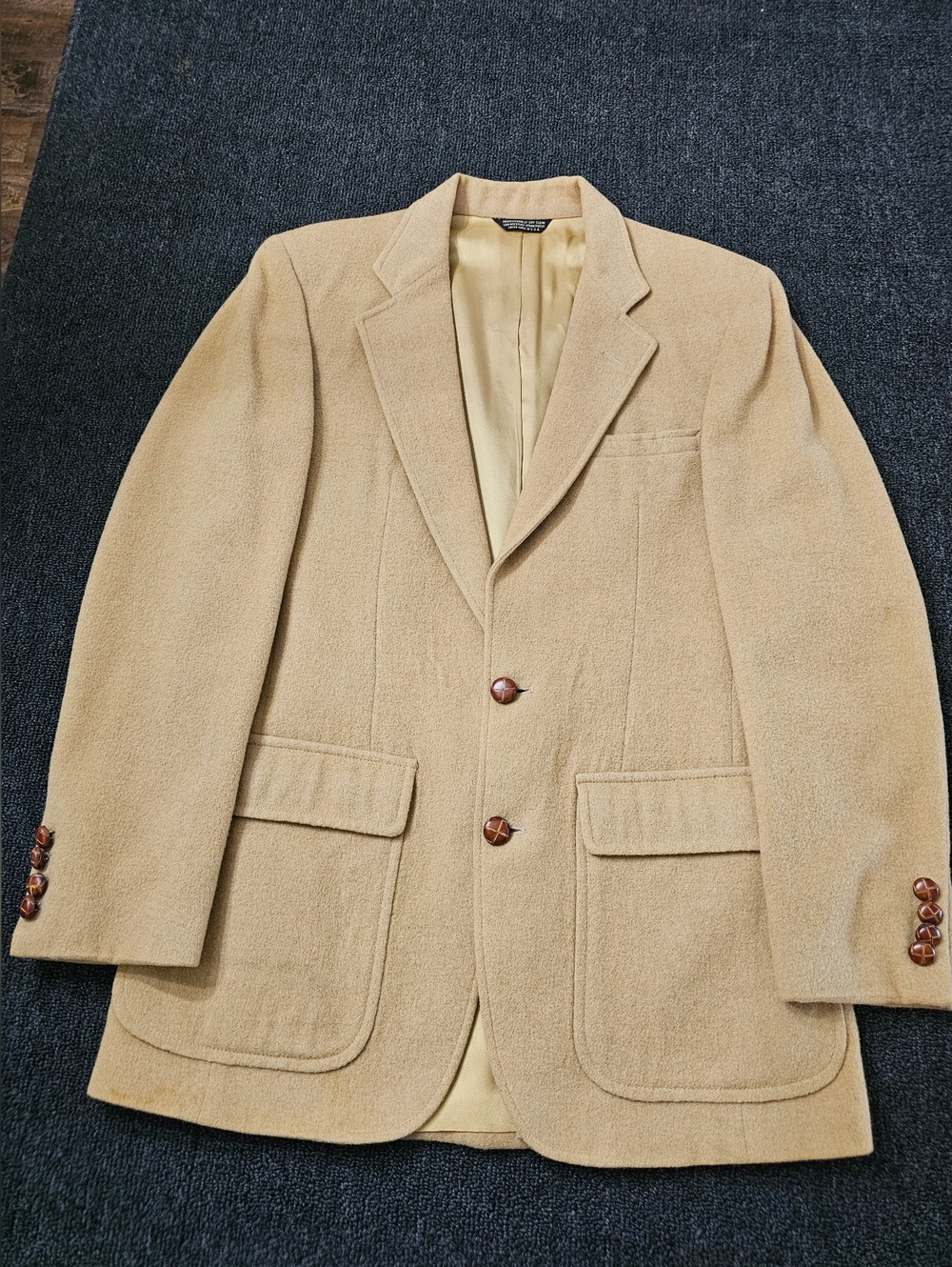 Vintage Beaconsfield 100% Mongolian Camel Hair Tan Sport Blazer Jacket Men's 36R